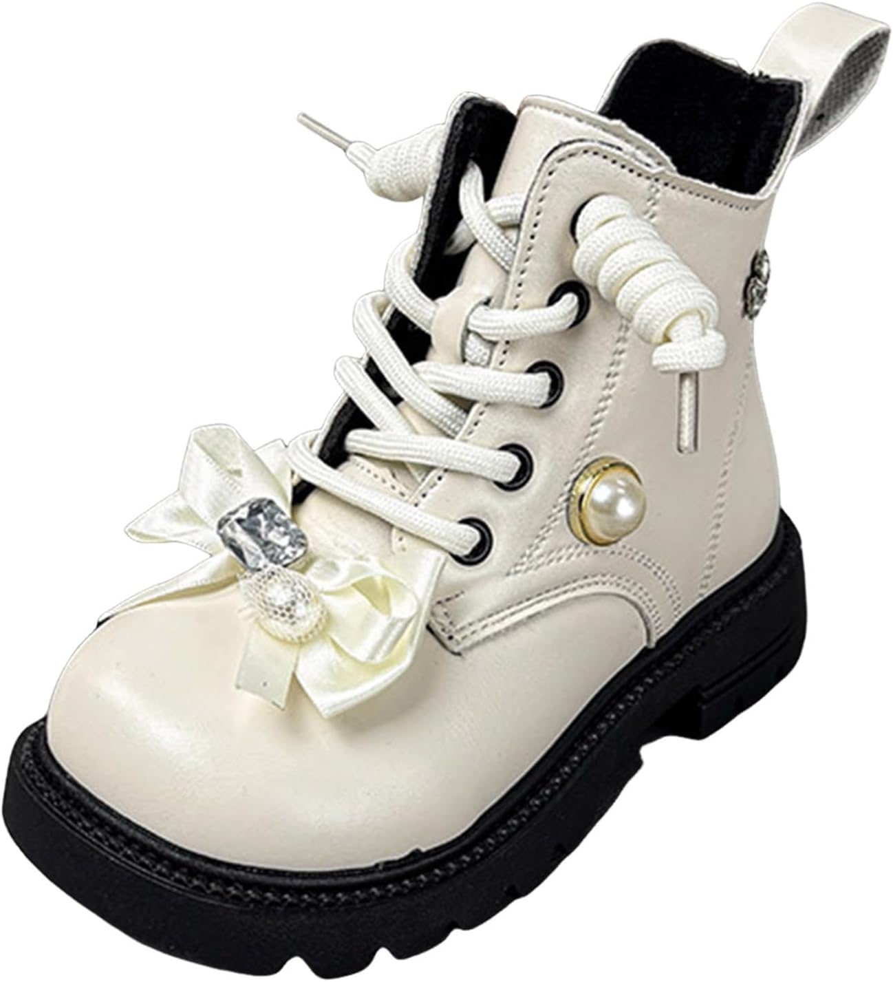 Детские ботильоны IWIHMIV для девочек, с коротким голенищем, боковой молнией и шнуровкой, из ПУ кожи, с нескользящей подошвой, White
Детские ботильоны IWIHMIV для девочек, с коротким голенищем, боковой молнией и шнуровкой, из ПУ кожи, с нескользящей подошвой, White