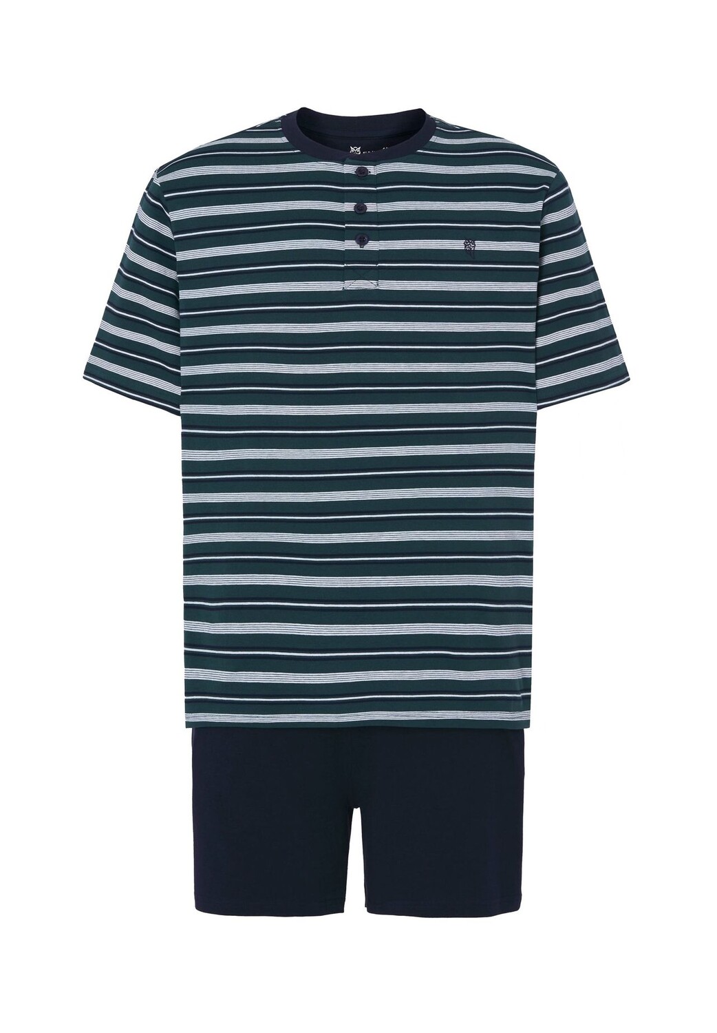 Мужская пижама с короткими пуговицами и планкой, трикотажная в полоску, зеленая El Búho NOCTURNO, зеленый
Мужская пижама с короткими пуговицами и планкой, трикотажная в полоску, зеленая El Búho NOCTURNO, зеленый