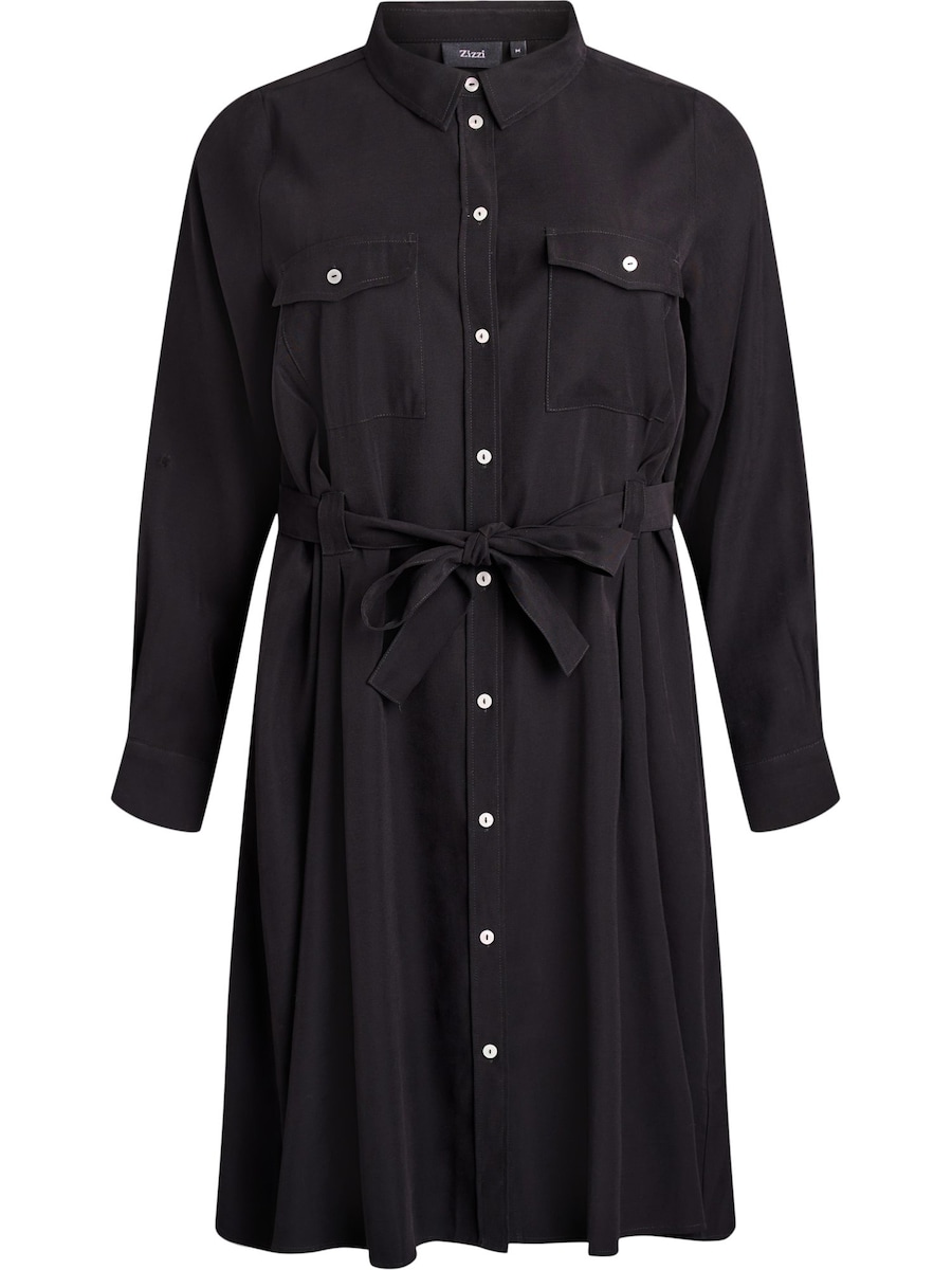 Платье-рубашка Zizzi Mdana, черный
Платье-рубашка Zizzi Mdana, черный