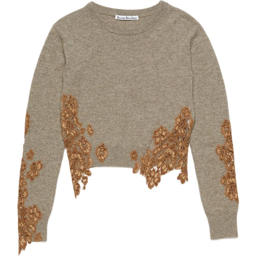 Футболка с кружевной отделкой Acne Studios, коричневый
Футболка с кружевной отделкой Acne Studios, коричневый