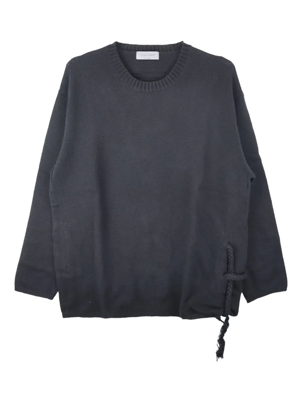 Шерстяной свитер с декоративными элементами из веревки Yohji Yamamoto, черный
Шерстяной свитер с декоративными элементами из веревки Yohji Yamamoto, черный