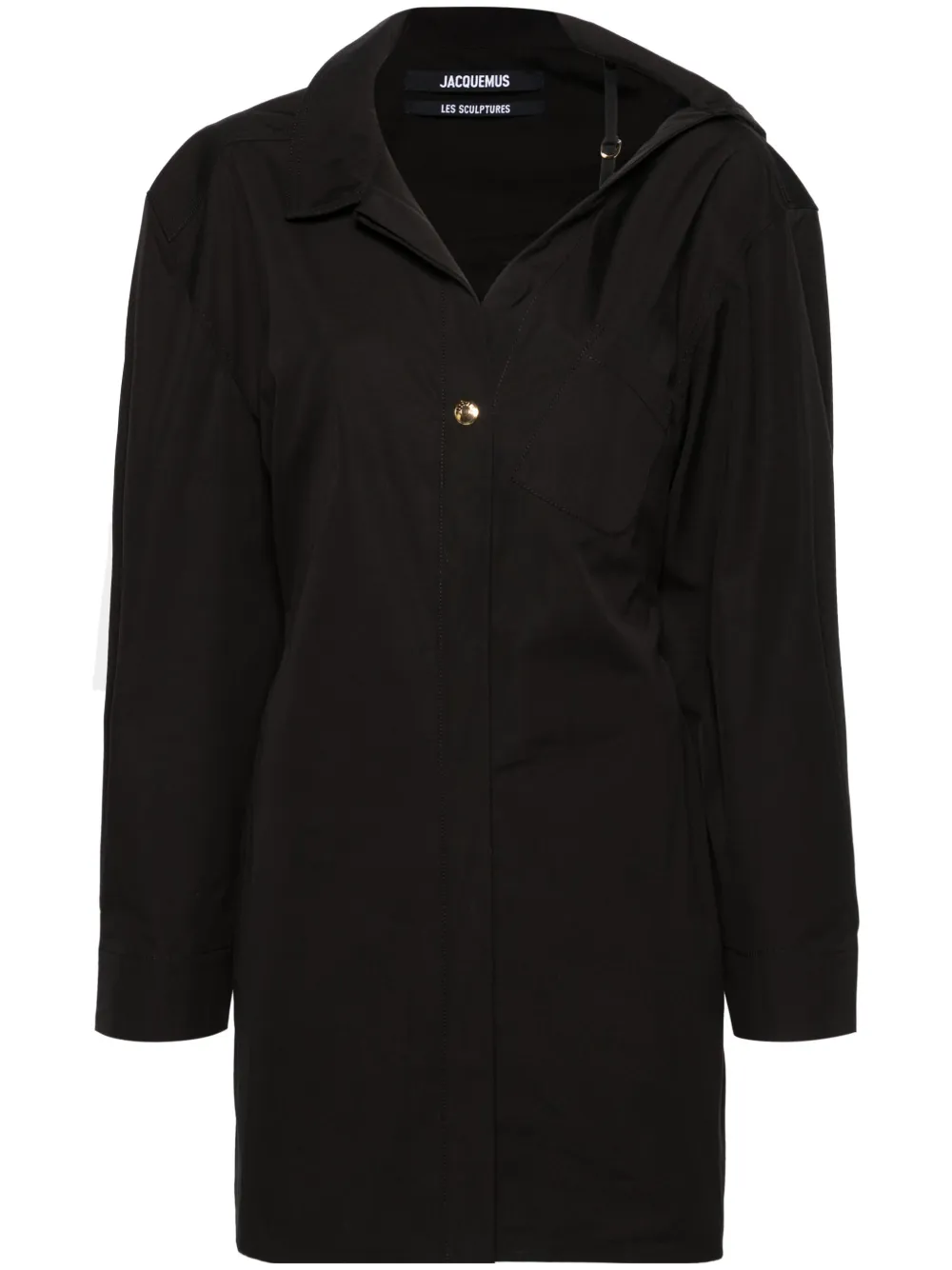 Короткое платье-рубашка асимметричного кроя JACQUEMUS, черный
Короткое платье-рубашка асимметричного кроя JACQUEMUS, черный