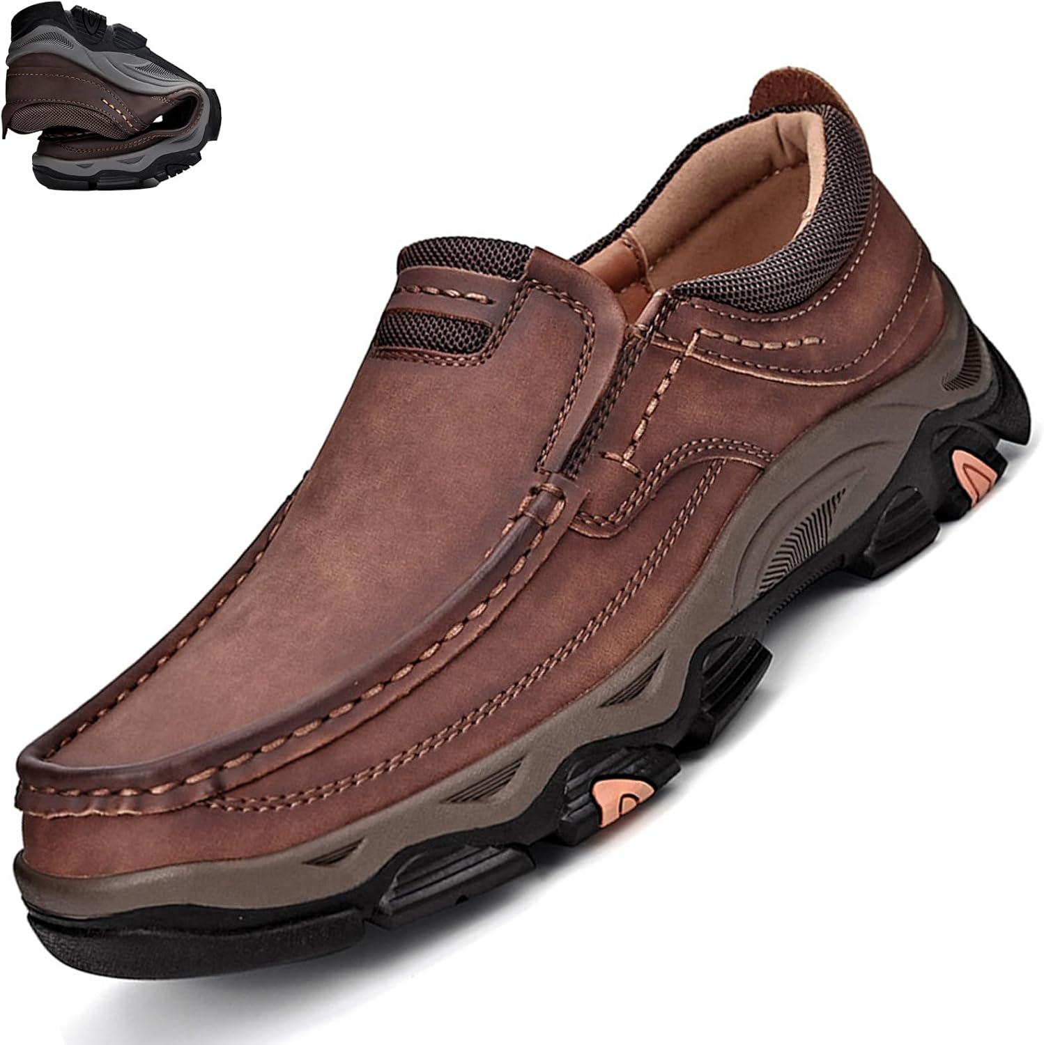 Мужские кожаные повседневные лоферы без шнурков, наружные нескользящие рабочие, и ходьбы, удобные мягкие мокасины, офисные кожаные туфли Amazideal, коричневый
Мужские кожаные повседневные лоферы без шнурков, наружные нескользящие рабочие, и ходьбы, удобные мягкие мокасины, офисные кожаные туфли Amazideal, коричневый