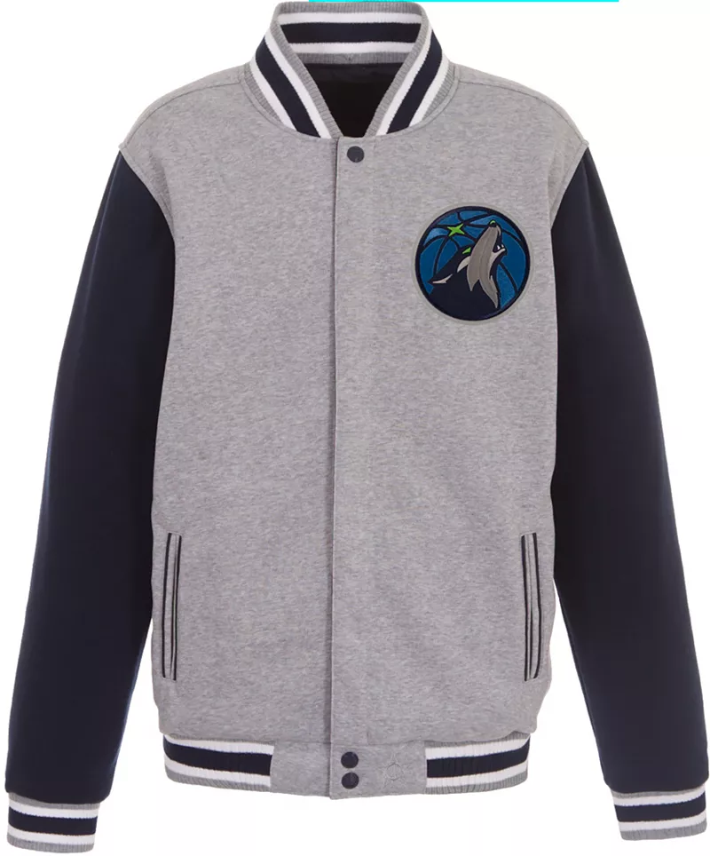 Мужская серая двусторонняя флисовая куртка JH Design Minnesota Timberwolves серая
Мужская серая двусторонняя флисовая куртка JH Design Minnesota Timberwolves серая