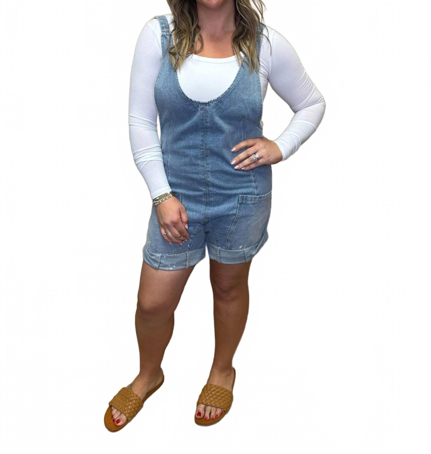 Женский джинсовый ромпер с эффектом минеральной мойки Eesome, Denim
Женский джинсовый ромпер с эффектом минеральной мойки Eesome, Denim