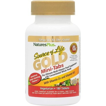 Naturesplus Source Of Life Gold Multivitamin 180 мини-таблеток с витаминами D3, B12 и K2 — вегетарианские и без глютена — 30 порций, Nature'S Plus
Naturesplus Source Of Life Gold Multivitamin 180 мини-таблеток с витаминами D3, B12 и K2 — вегетарианские и без глютена — 30 порций, Nature'S Plus