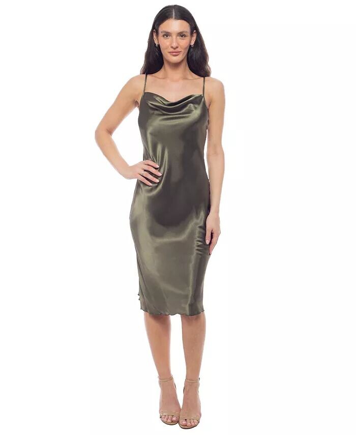 Женское атласное платье-комбинация миди Bebe, зеленый
Женское атласное платье-комбинация миди Bebe, зеленый