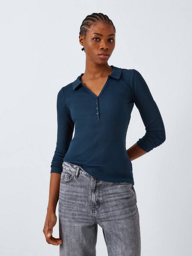 Поло -топ henley John Lewis , темно-синий
Поло -топ henley John Lewis , темно-синий