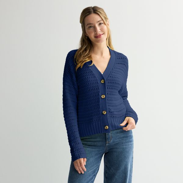 Маленький кардиган с открытым швом Sonoma Goods For Life, синий
Маленький кардиган с открытым швом Sonoma Goods For Life, синий