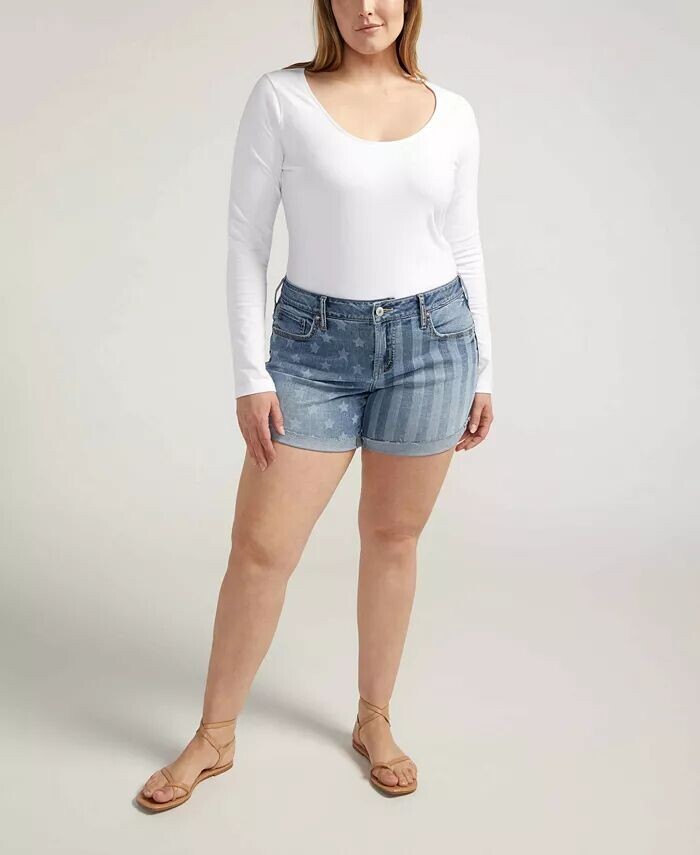 Короткие шорты-бойфренды больших размеров со средней посадкой Silver Jeans Co., синий
Короткие шорты-бойфренды больших размеров со средней посадкой Silver Jeans Co., синий