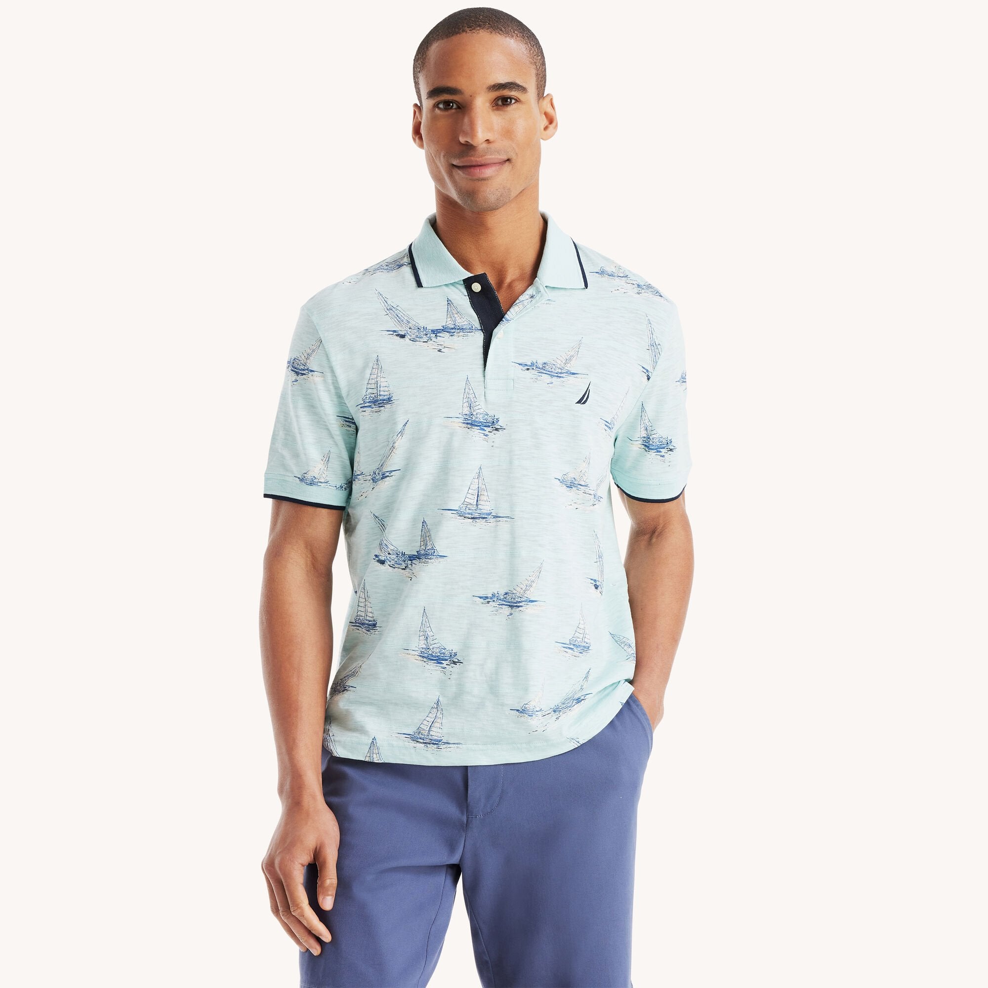 Мужская классическая рубашка-поло Nautica с принтом, цвет seawater blue
Мужская классическая рубашка-поло Nautica с принтом, цвет seawater blue