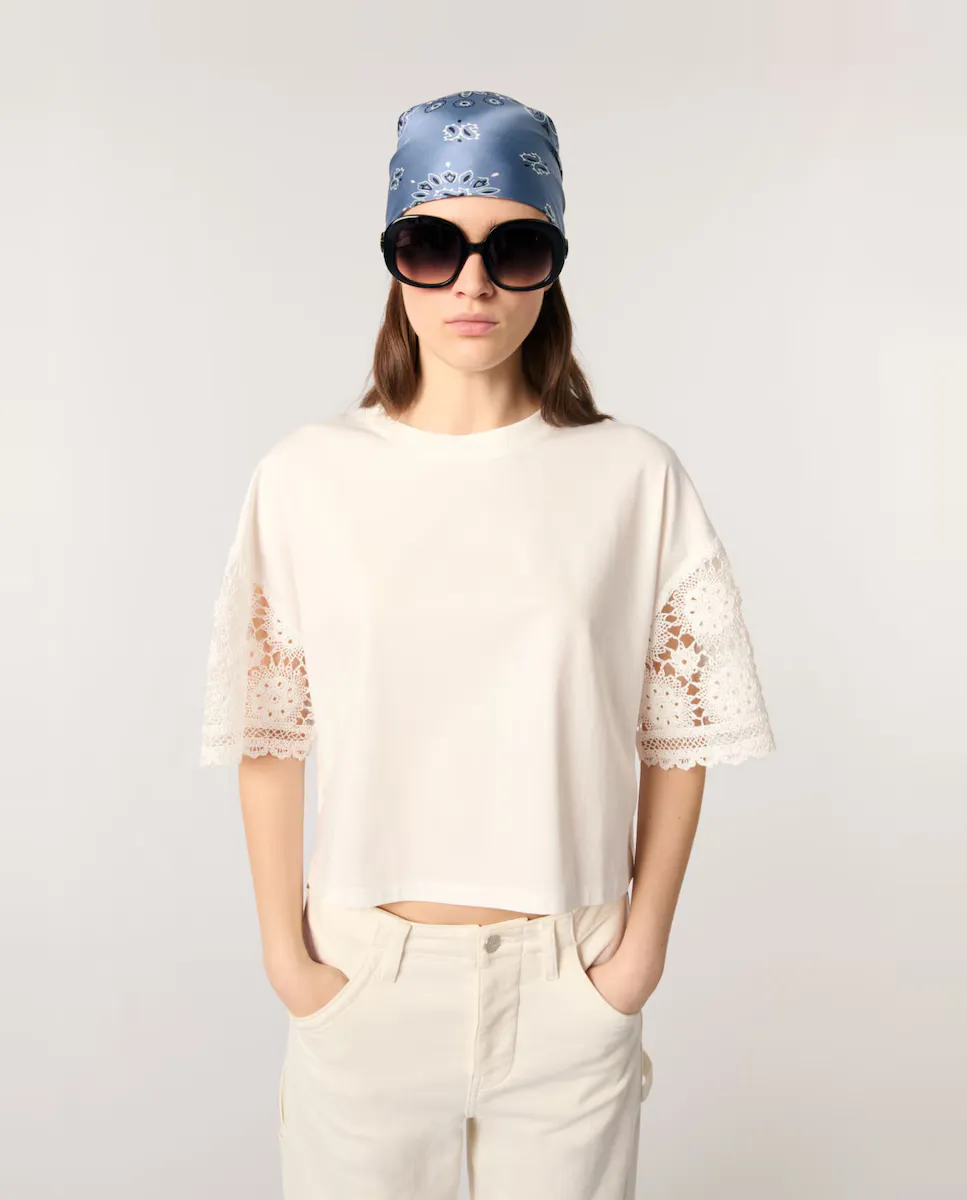 Женская футболка с рукавами крючком Maje, белый
Женская футболка с рукавами крючком Maje, белый