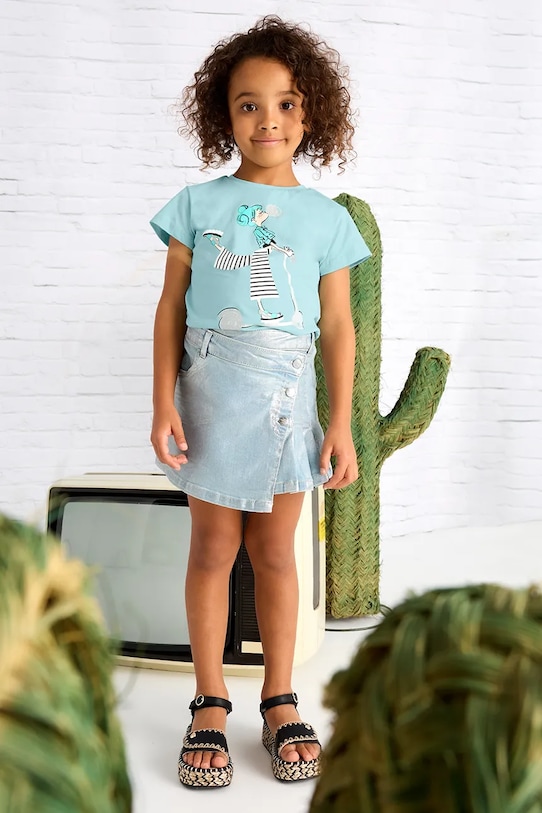 Детская хлопковая футболка Mayoral, бирюзовый
Детская хлопковая футболка Mayoral, бирюзовый