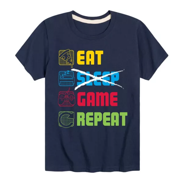 Футболка с принтом для мальчиков 8-20 лет "Ешь, спи, повторяй игру" Licensed Character, синий
Футболка с принтом для мальчиков 8-20 лет "Ешь, спи, повторяй игру" Licensed Character, синий