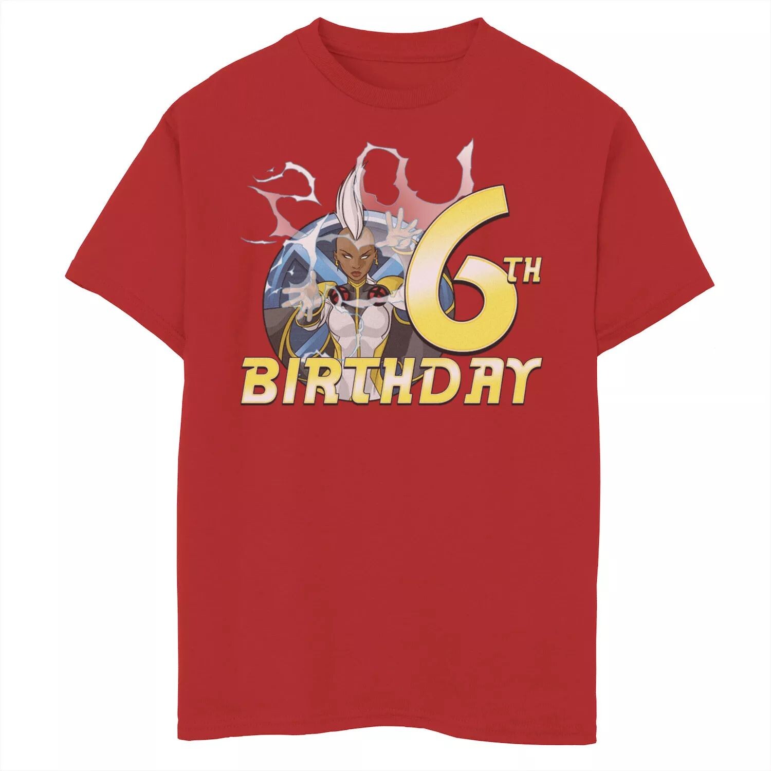 Футболка с изображением портрета на 6-й день рождения для мальчиков 8–20 лет Marvel X-Men Storm Marvel, красный
Футболка с изображением портрета на 6-й день рождения для мальчиков 8–20 лет Marvel X-Men Storm Marvel, красный