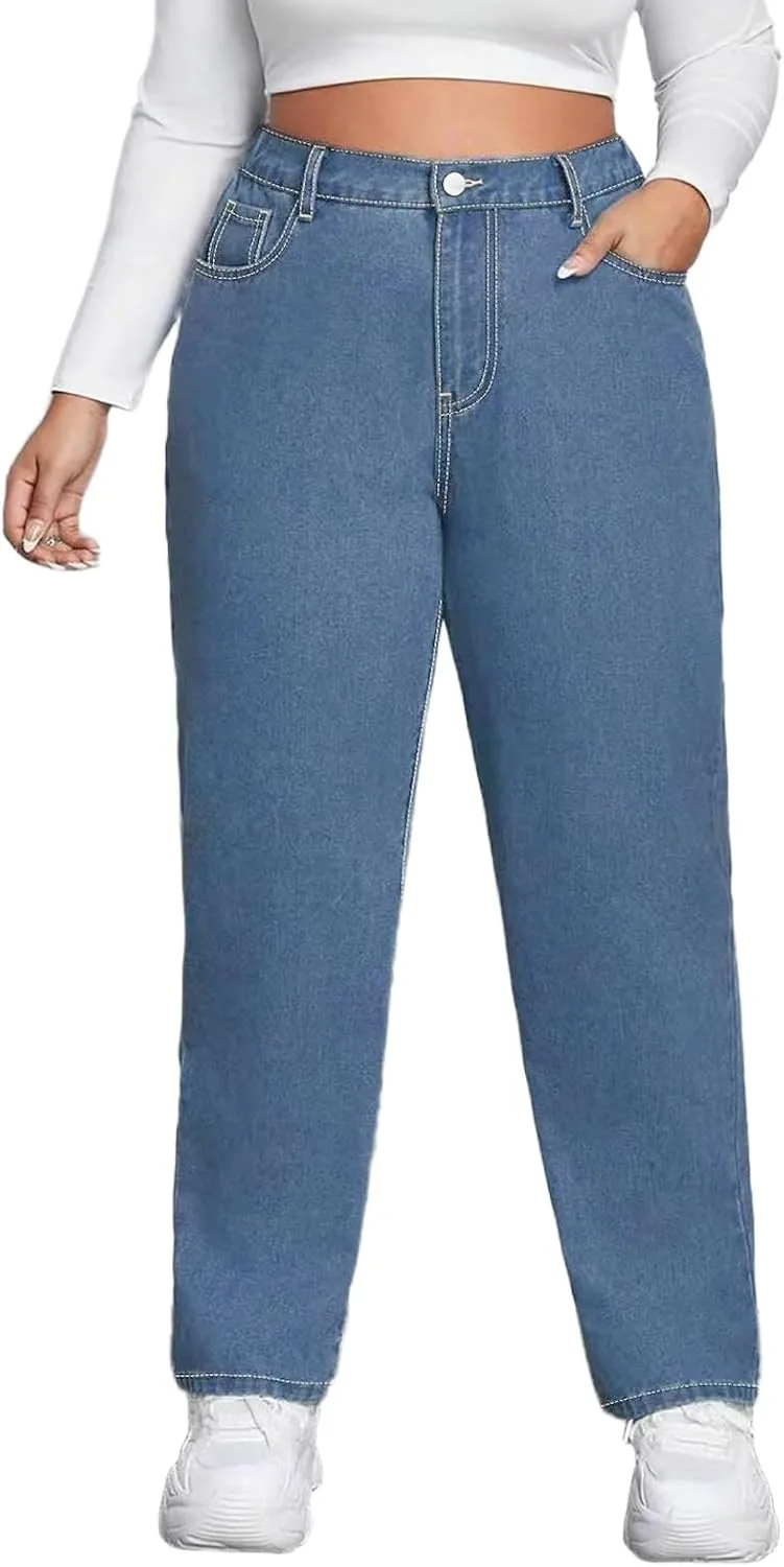 Viatabuna Plus Size Stretch Jeans для женщин с формами, High Waisted, Tummy Control, Bootcut
Viatabuna Plus Size Stretch Jeans для женщин с формами, High Waisted, Tummy Control, Bootcut