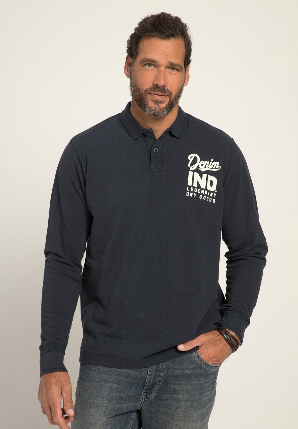 Рубашка поло PRE-WASHED BREAST PRINT JP1880, темно-синий 
Рубашка поло PRE-WASHED BREAST PRINT JP1880, темно-синий