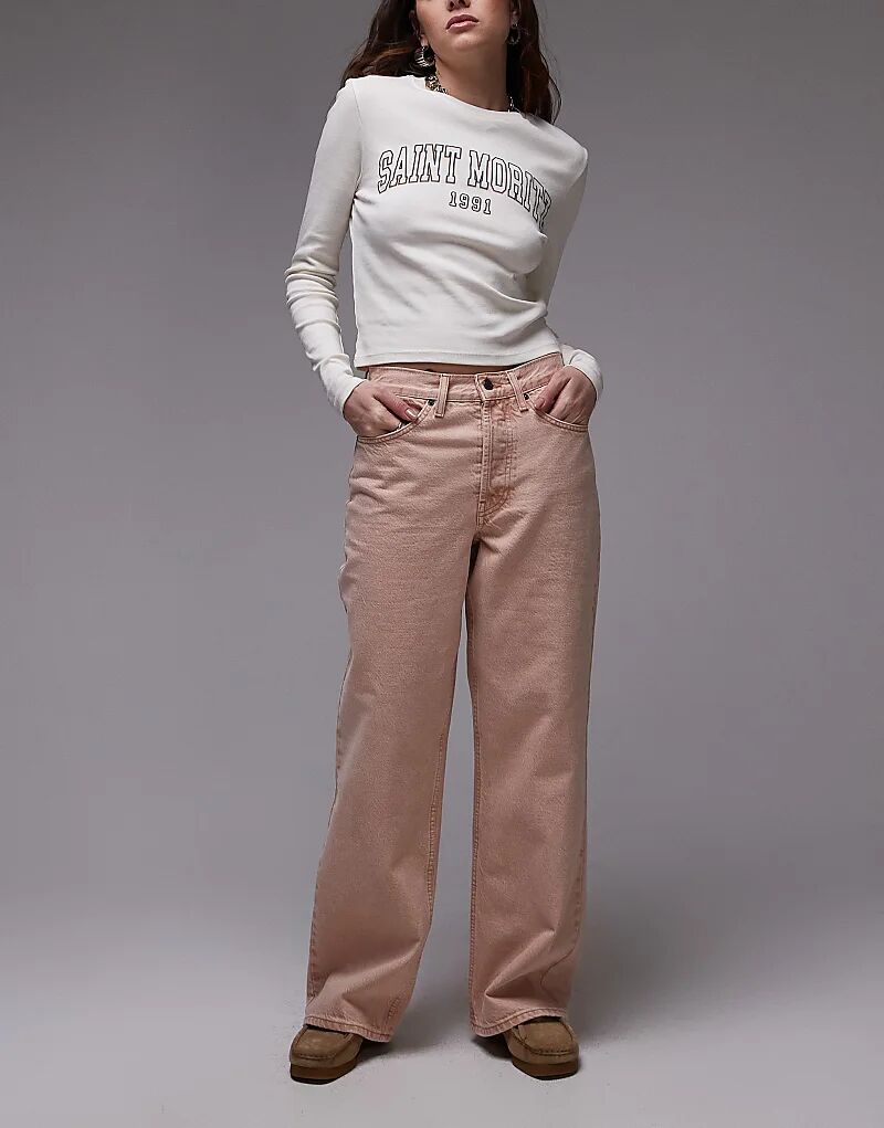 Джинсы свободного кроя прямого кроя средней посадки цвета румян Topshop
Джинсы свободного кроя прямого кроя средней посадки цвета румян Topshop