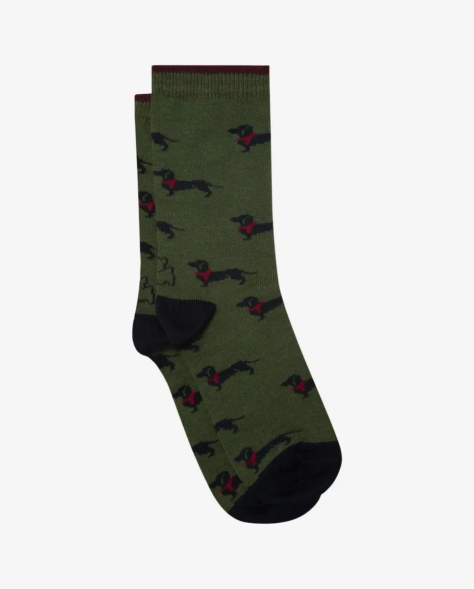 Короткий носки с принтом таксы и банданой, с гладкой пяткой и мыском Kiff-Kiff, зеленый
Короткий носки с принтом таксы и банданой, с гладкой пяткой и мыском Kiff-Kiff, зеленый