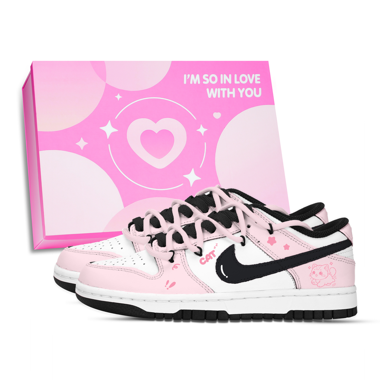 Nike Данки Стар Чейзинг Пинк Кэт противоскользящие устойчивые к истиранию лоу-топ скейтборд кроссовки унисекс розовый белый черный, цвет Pink White Black 
Nike Данки Стар Чейзинг Пинк Кэт противоскользящие устойчивые к истиранию лоу-топ скейтборд кроссовки унисекс розовый белый черный, цвет Pink White Black