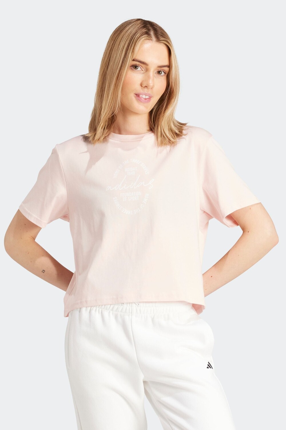 Футболка из 100% хлопка с фирменной надписью Love Adidas, розовый
Футболка из 100% хлопка с фирменной надписью Love Adidas, розовый