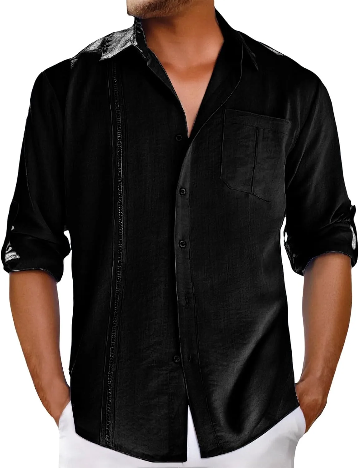 Мужская рубашка Casual Cotton Linen с длинным рукавом и карманом evzosrz
Мужская рубашка Casual Cotton Linen с длинным рукавом и карманом evzosrz