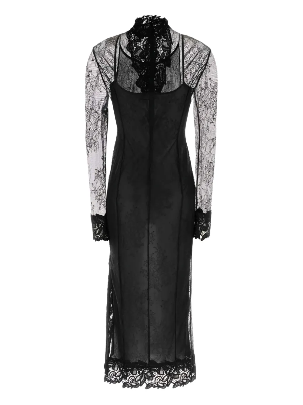 Кружевное платье миди с высоким воротником Blumarine, черный
Кружевное платье миди с высоким воротником Blumarine, черный