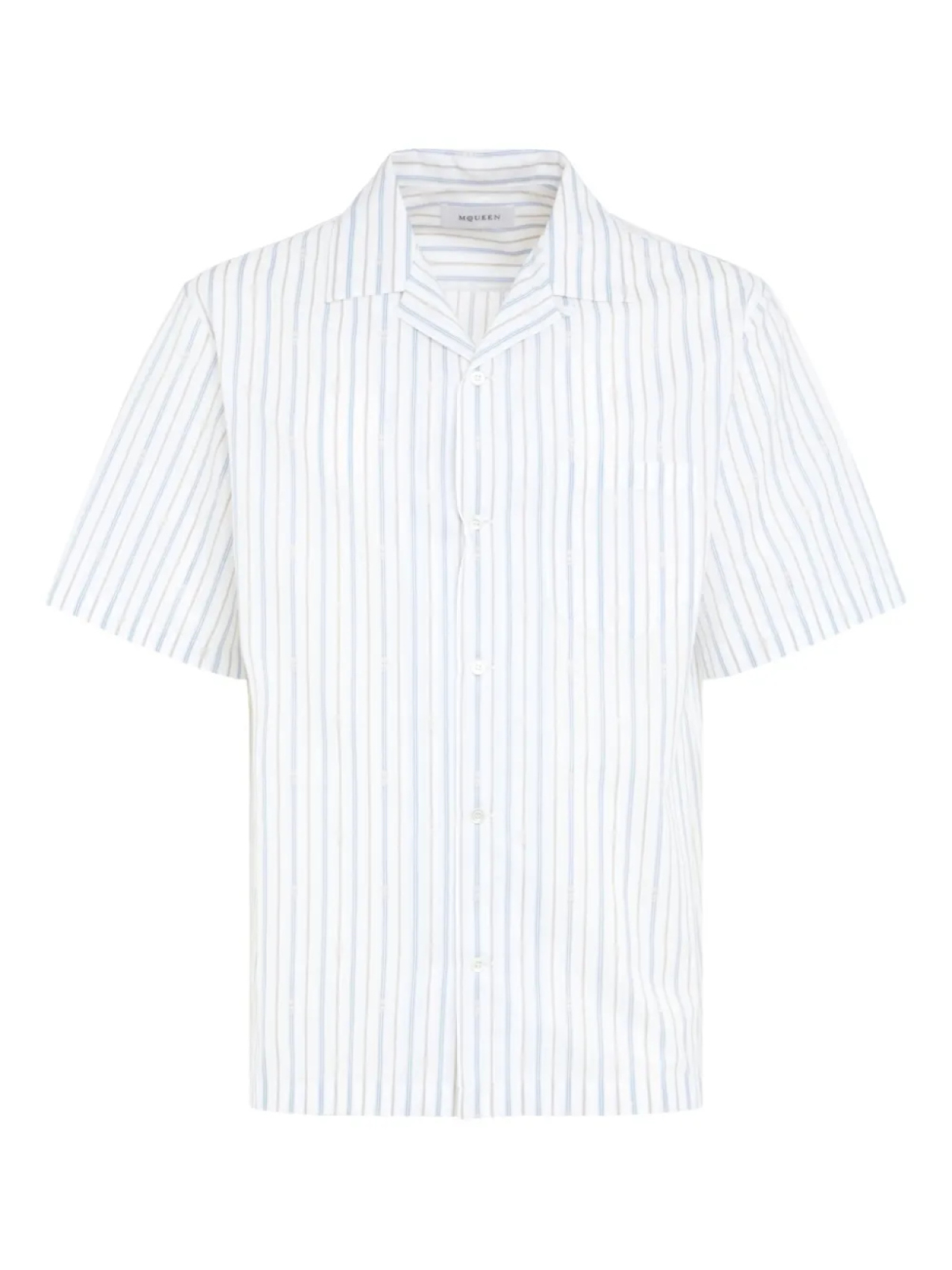 Полосатая хлопковая рубашка Alexander McQueen, белый
Полосатая хлопковая рубашка Alexander McQueen, белый
