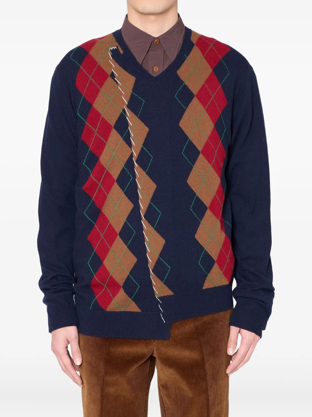 Свитер с узором и V-образным вырезом Kolor, синий
Свитер с узором и V-образным вырезом Kolor, синий