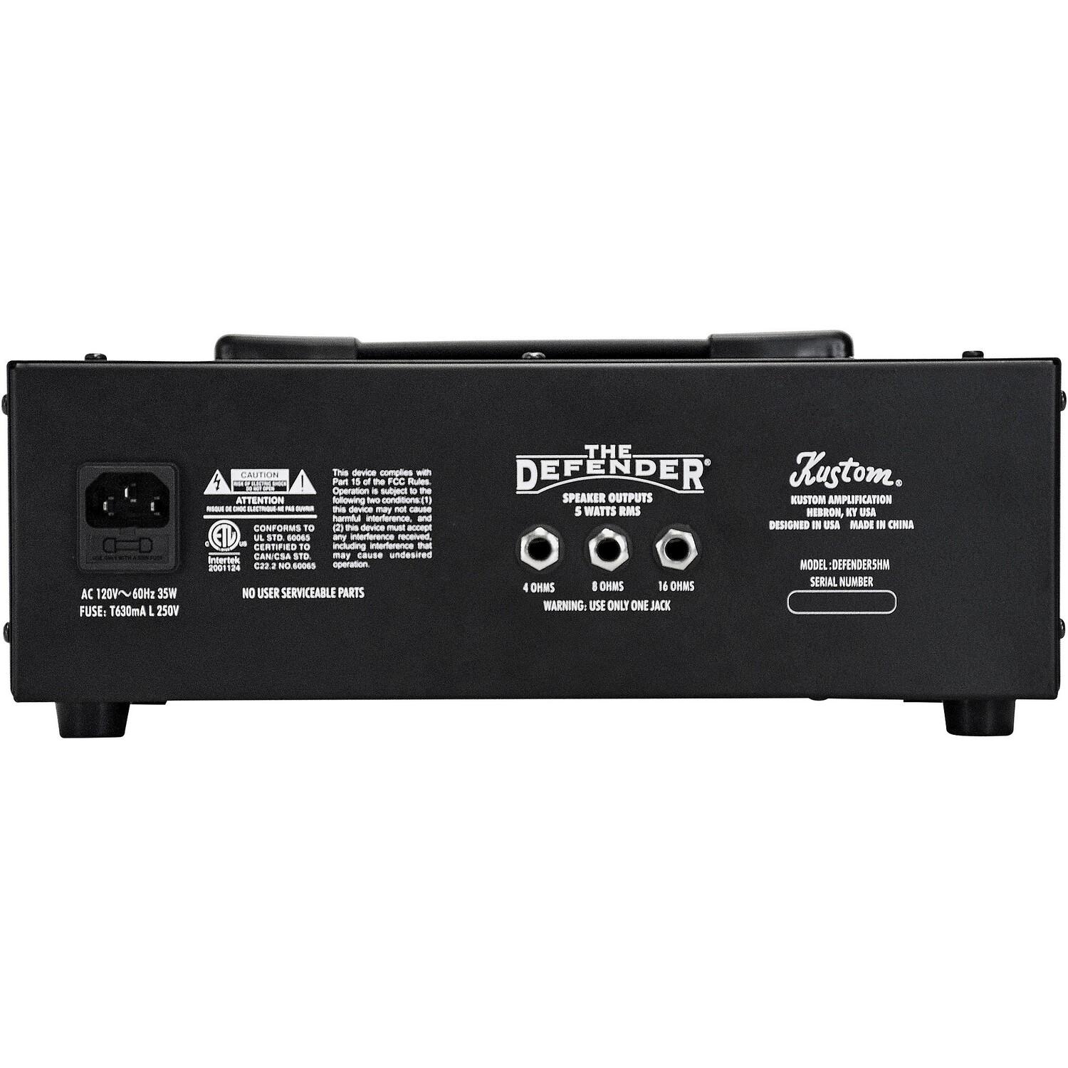 Custom DEFENDER5HMOD Defender 5H 5W ламповый гитарный усилитель Kustom
Custom DEFENDER5HMOD Defender 5H 5W ламповый гитарный усилитель Kustom