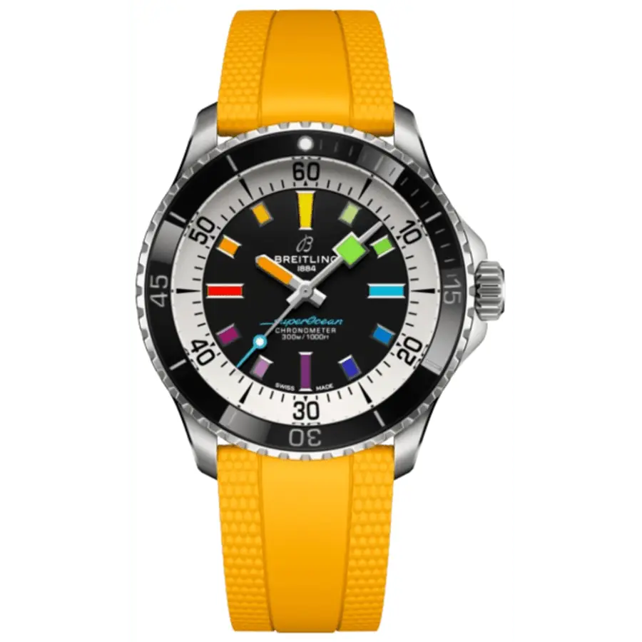 Breitling Superocean Automatic 42 черный циферблат желтый резиновый ремешок мужские часы A17375211B2S4
Breitling Superocean Automatic 42 черный циферблат желтый резиновый ремешок мужские часы A17375211B2S4