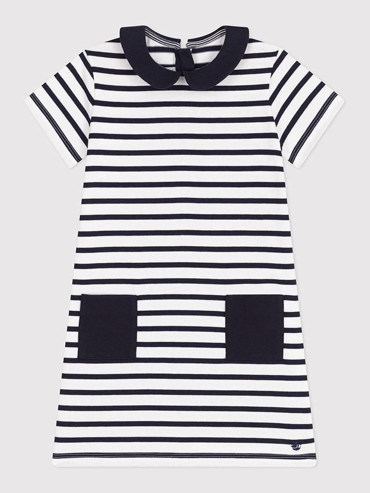 Платье PETIT BATEAU, белый/темно-синий 
Платье PETIT BATEAU, белый/темно-синий