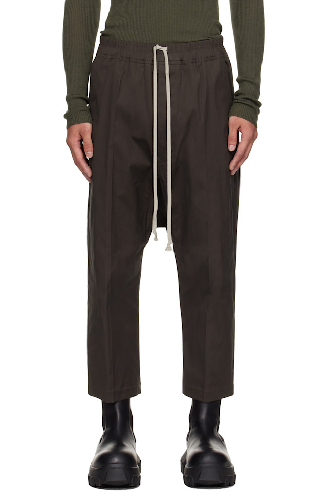 Rick Owens Серые укороченные брюки-конкордансы на шнуровке
Rick Owens Серые укороченные брюки-конкордансы на шнуровке