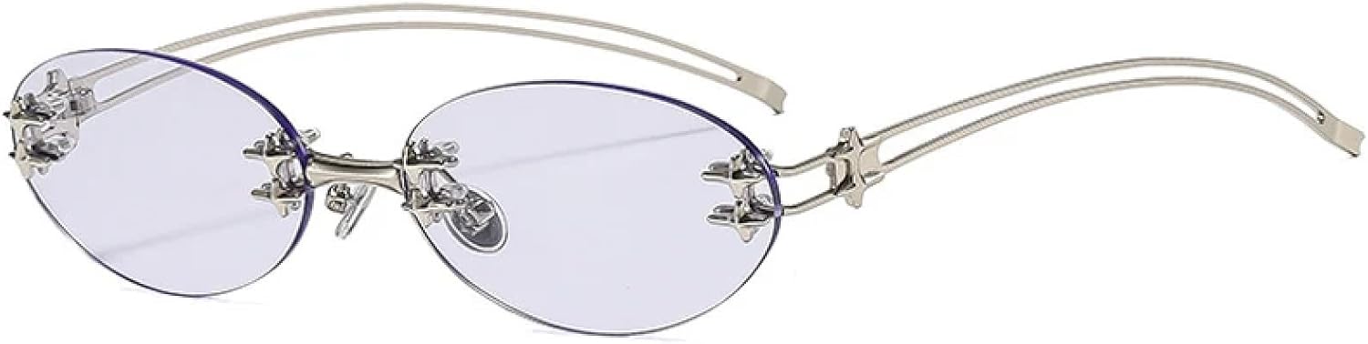 Винтажные металлические овальные солнцезащитные очки без оправы для женщин и мужчин, модные, роскошные, в стиле панк, для вождения, с защитой от УФ-излучения UV400 AHSGDVC, Silver Blue
Винтажные металлические овальные солнцезащитные очки без оправы для женщин и мужчин, модные, роскошные, в стиле панк, для вождения, с защитой от УФ-излучения UV400 AHSGDVC, Silver Blue