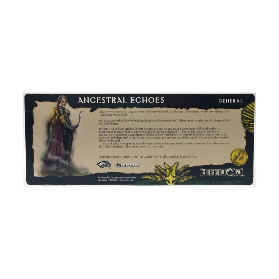 Xen'Drik Expeditions RPGA, набор 4 — карта 4 из 5, «Отголоски предков», Eberron (d20)
Xen'Drik Expeditions RPGA, набор 4 — карта 4 из 5, «Отголоски предков», Eberron (d20)