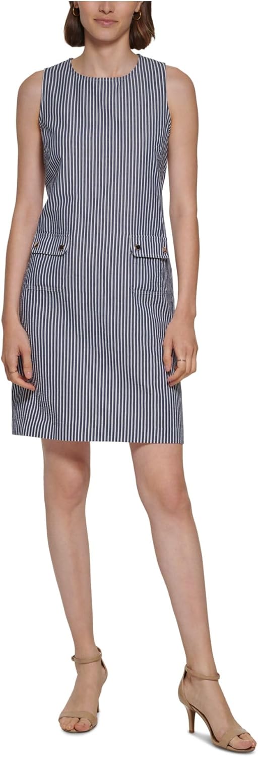 Женское мини-платье без рукавов Tommy Hilfiger с высоким воротом и карманами, Midnight/Ivory
Женское мини-платье без рукавов Tommy Hilfiger с высоким воротом и карманами, Midnight/Ivory