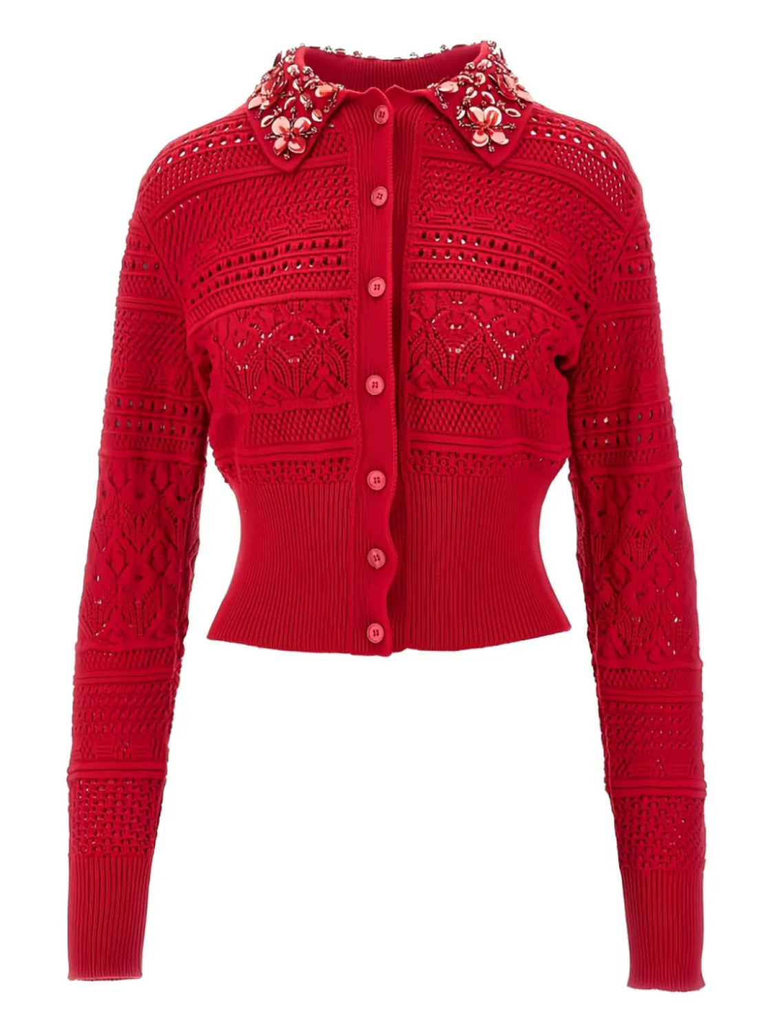 Кардиган с воротником из бисера и застежкой на пуговицы DES PHEMMES, красный
Кардиган с воротником из бисера и застежкой на пуговицы DES PHEMMES, красный