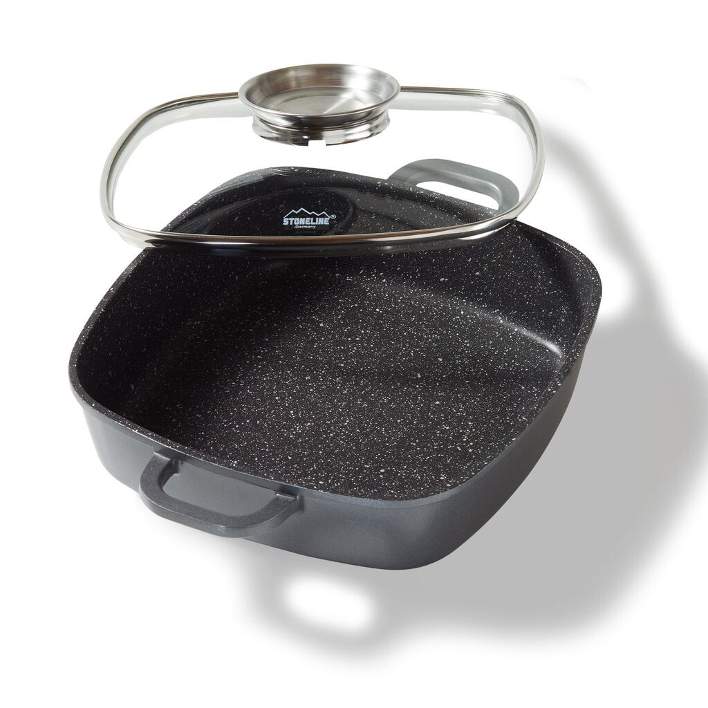 Форма для сервировки STONELINE 24 x 24 см с крышкой из ароматического стекла, угловая форма с антипригарным покрытием, подходит для индукционной плиты и духовки
Форма для сервировки STONELINE 24 x 24 см с крышкой из ароматического стекла, угловая форма с антипригарным покрытием, подходит для индукционной плиты и духовки