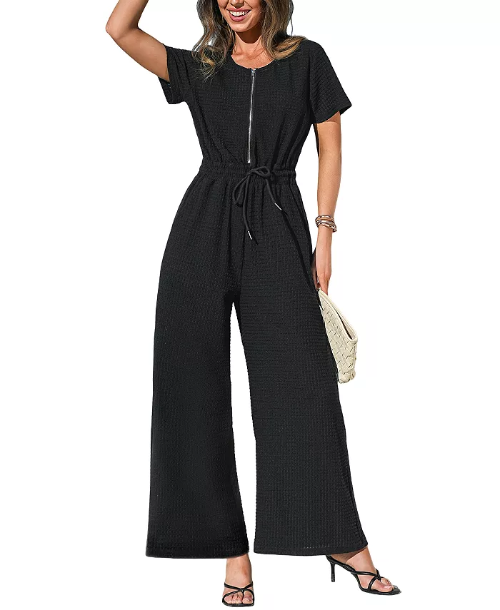 Женский комбинезон с короткими рукавами и молнией спереди Cupshe, черный
Женский комбинезон с короткими рукавами и молнией спереди Cupshe, черный