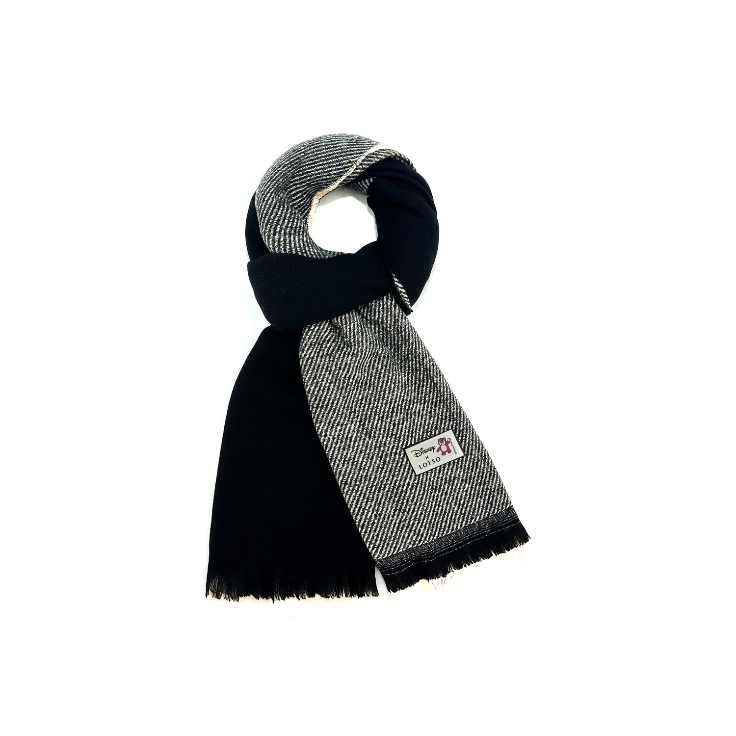 Disney Полиэстеровый вязаный шарф унисекс, Black Beige 
Disney Полиэстеровый вязаный шарф унисекс, Black Beige