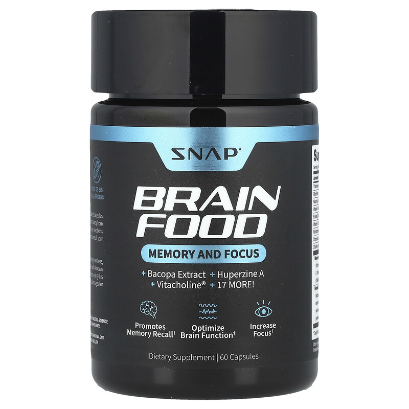 Snap Supplements, Brain Food, 60 капсул
Snap Supplements, Brain Food, 60 капсул