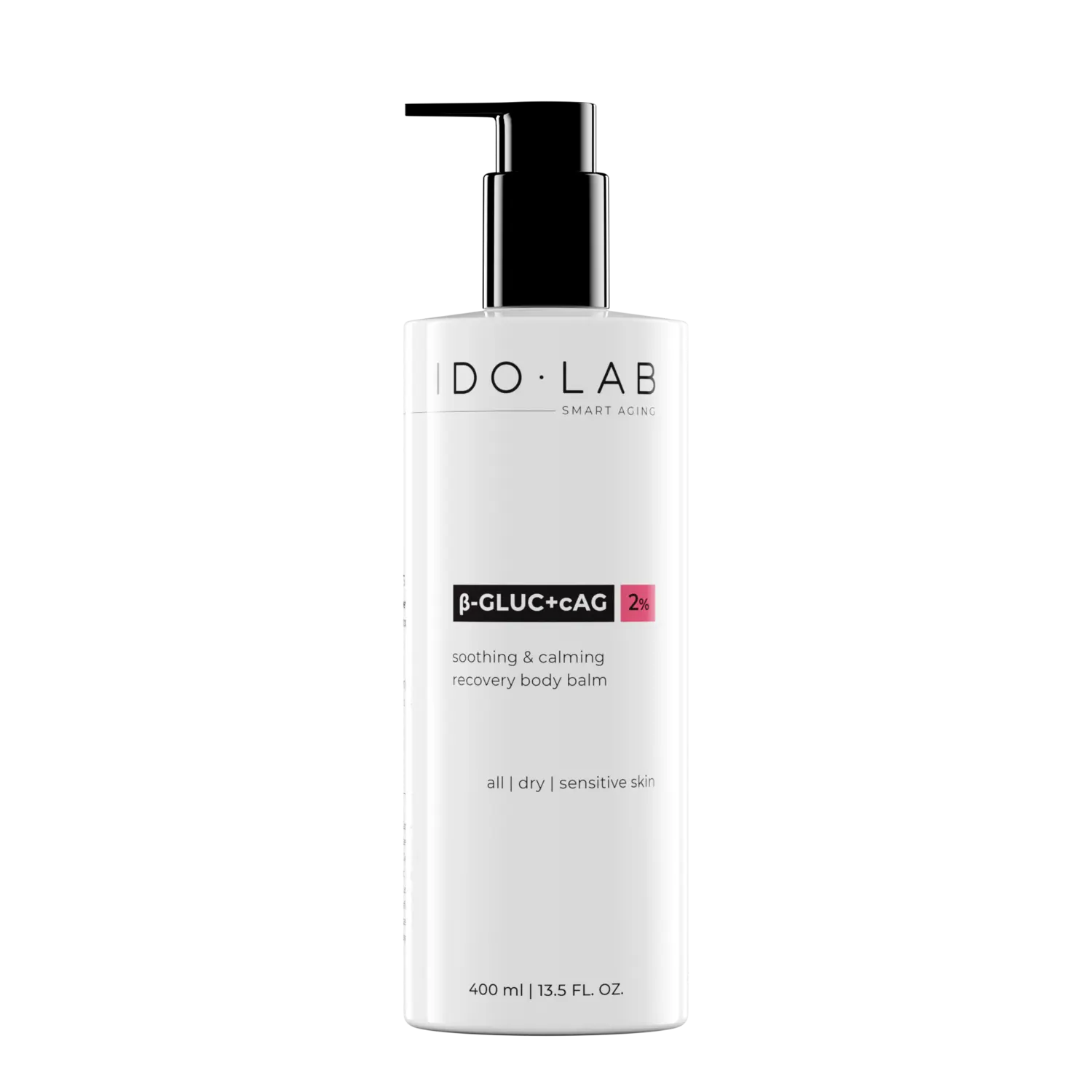 Интенсивно увлажняющий и успокаивающий лосьон для тела для сухой и обезвоженной кожи Ido Lab B-Gluc + Cag, 400 мл
Интенсивно увлажняющий и успокаивающий лосьон для тела для сухой и обезвоженной кожи Ido Lab B-Gluc + Cag, 400 мл