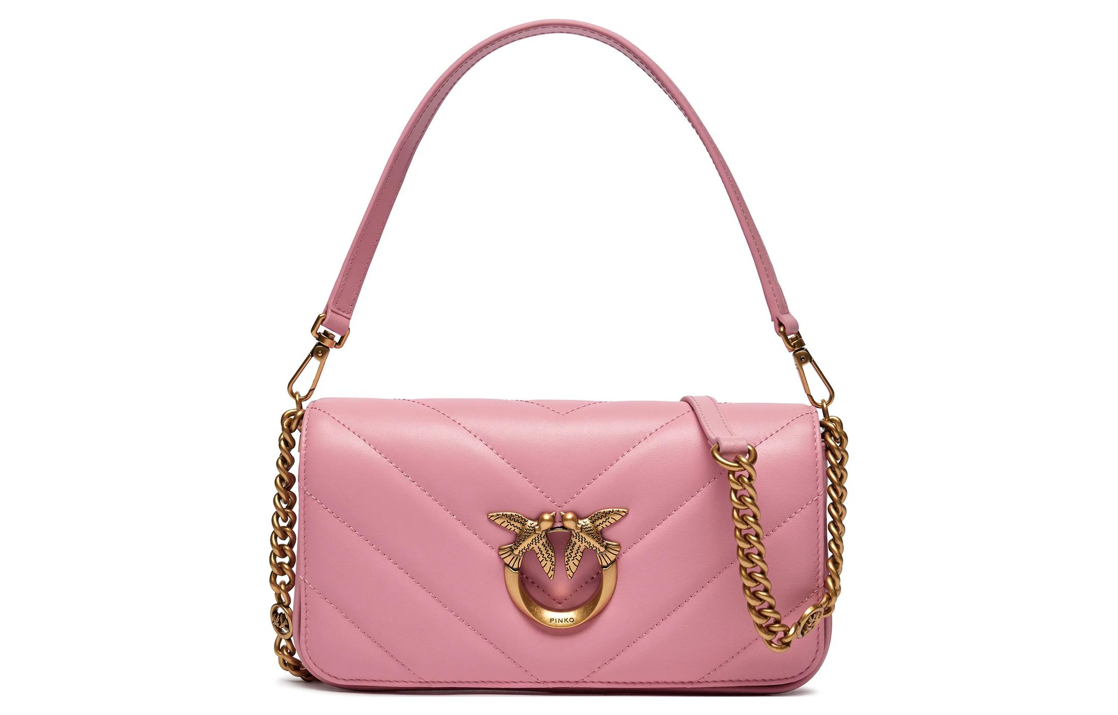 Сумка через плечо Click Series Natural Leather с аппликацией из цельнозернистой кожи, женская, розовая PINKO
Сумка через плечо Click Series Natural Leather с аппликацией из цельнозернистой кожи, женская, розовая PINKO
