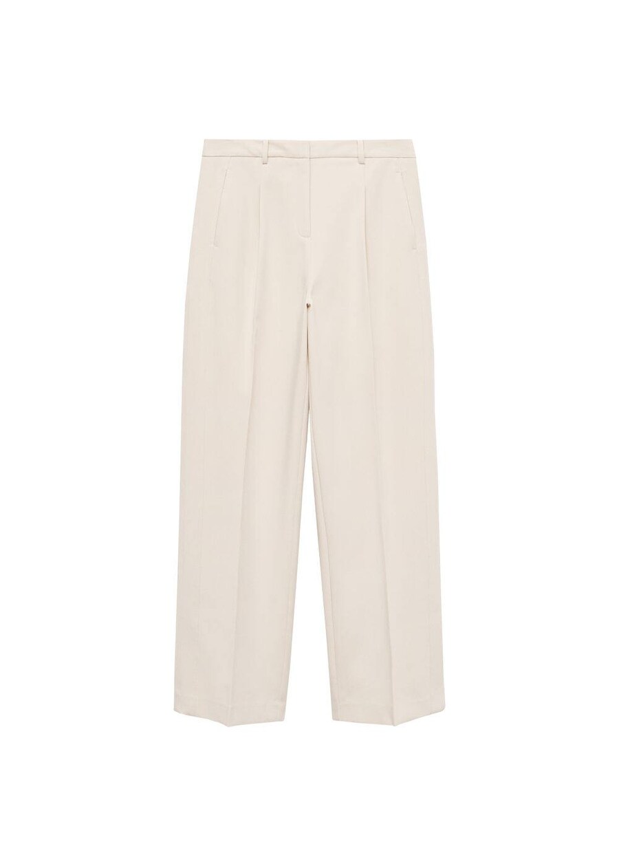 Брюки свободного кроя со складкой спереди MANGO Wanda, кремовый
Брюки свободного кроя со складкой спереди MANGO Wanda, кремовый