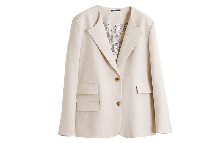 ELLE Костюм деловой женский бежевый с воротником Moderate
ELLE Костюм деловой женский бежевый с воротником Moderate