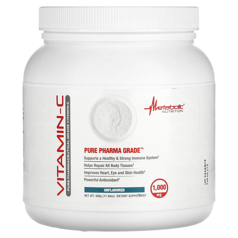 Metabolic Nutrition, Витамин C, без добавок, 500 г (17,64 унции)
Metabolic Nutrition, Витамин C, без добавок, 500 г (17,64 унции)