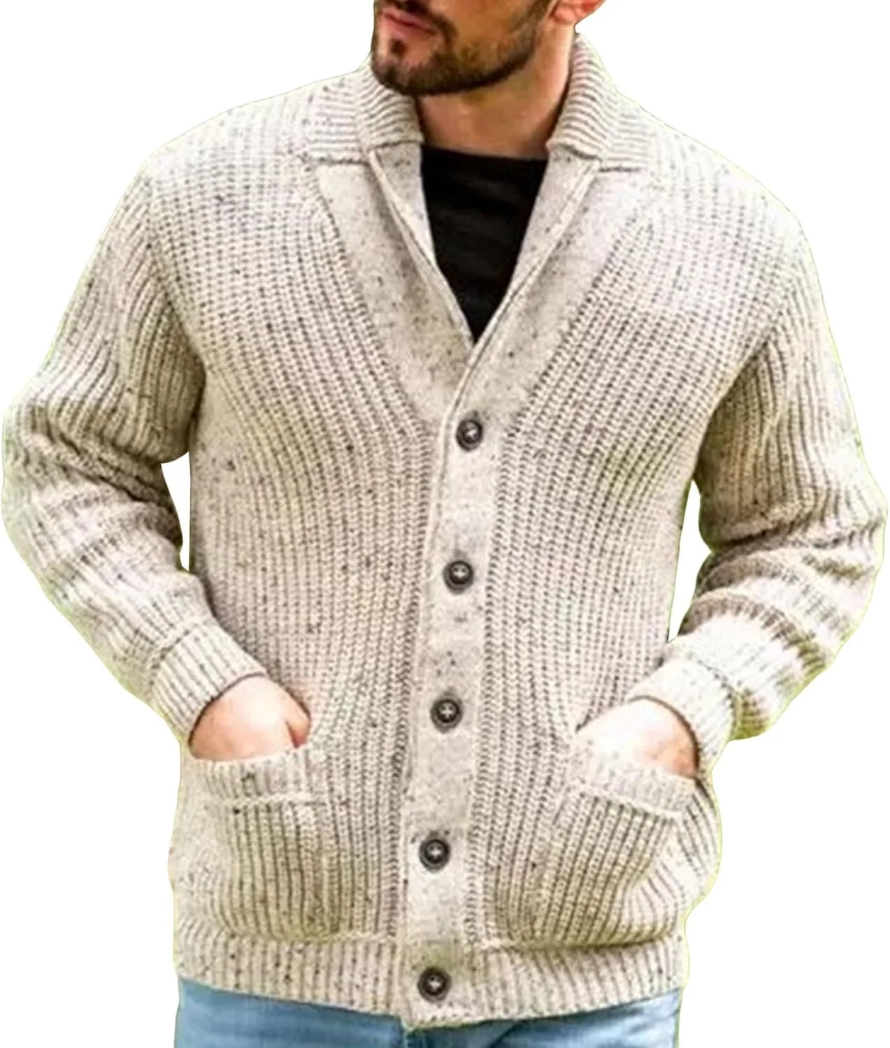 Мужской кардиган с воротником шаль и косой вязкой JEShifangjiusu
Мужской кардиган с воротником шаль и косой вязкой JEShifangjiusu