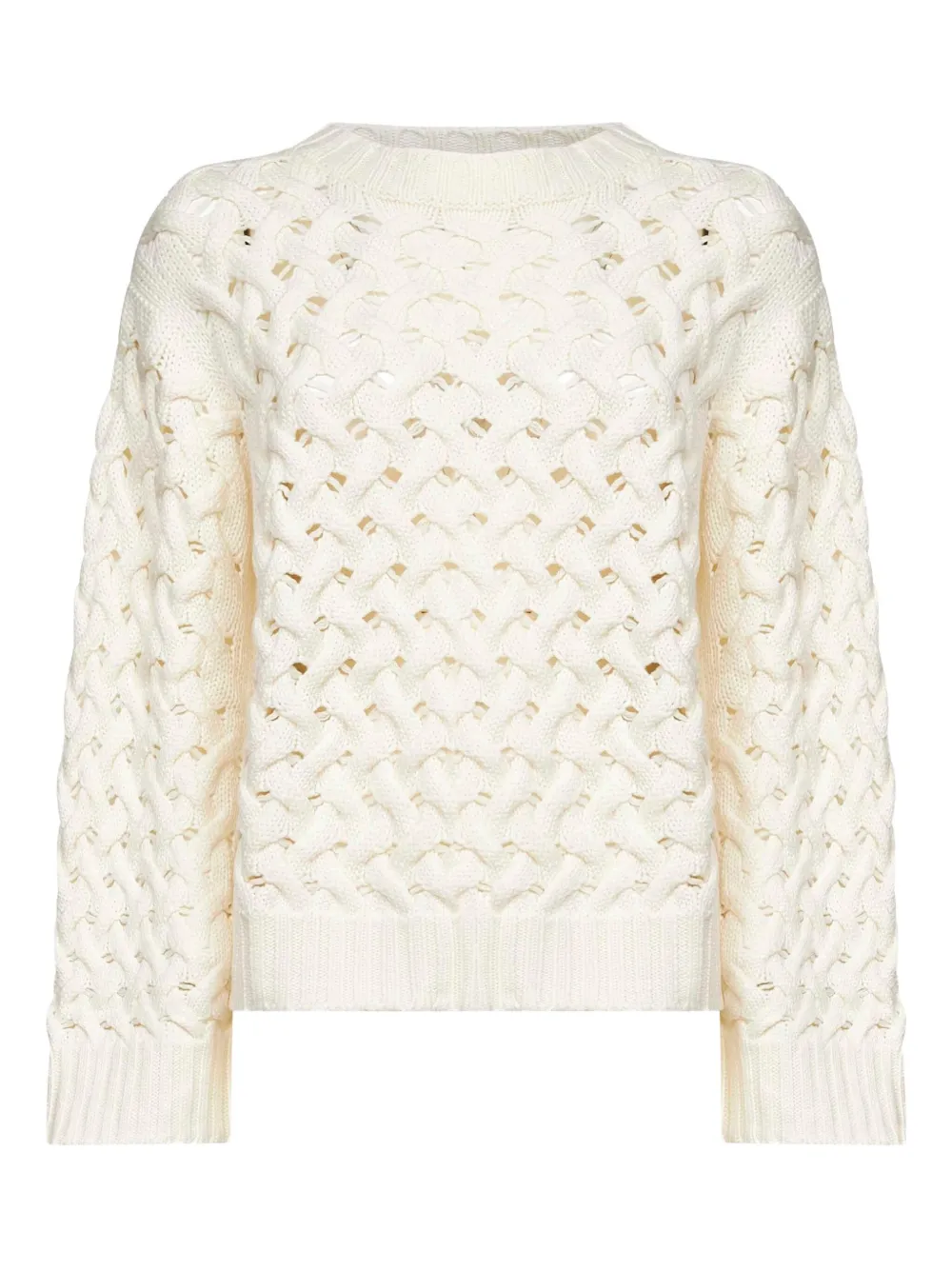 Плетеный свитер ажурной вязки P.A.R.O.S.H., нейтральный 
Плетеный свитер ажурной вязки P.A.R.O.S.H., нейтральный