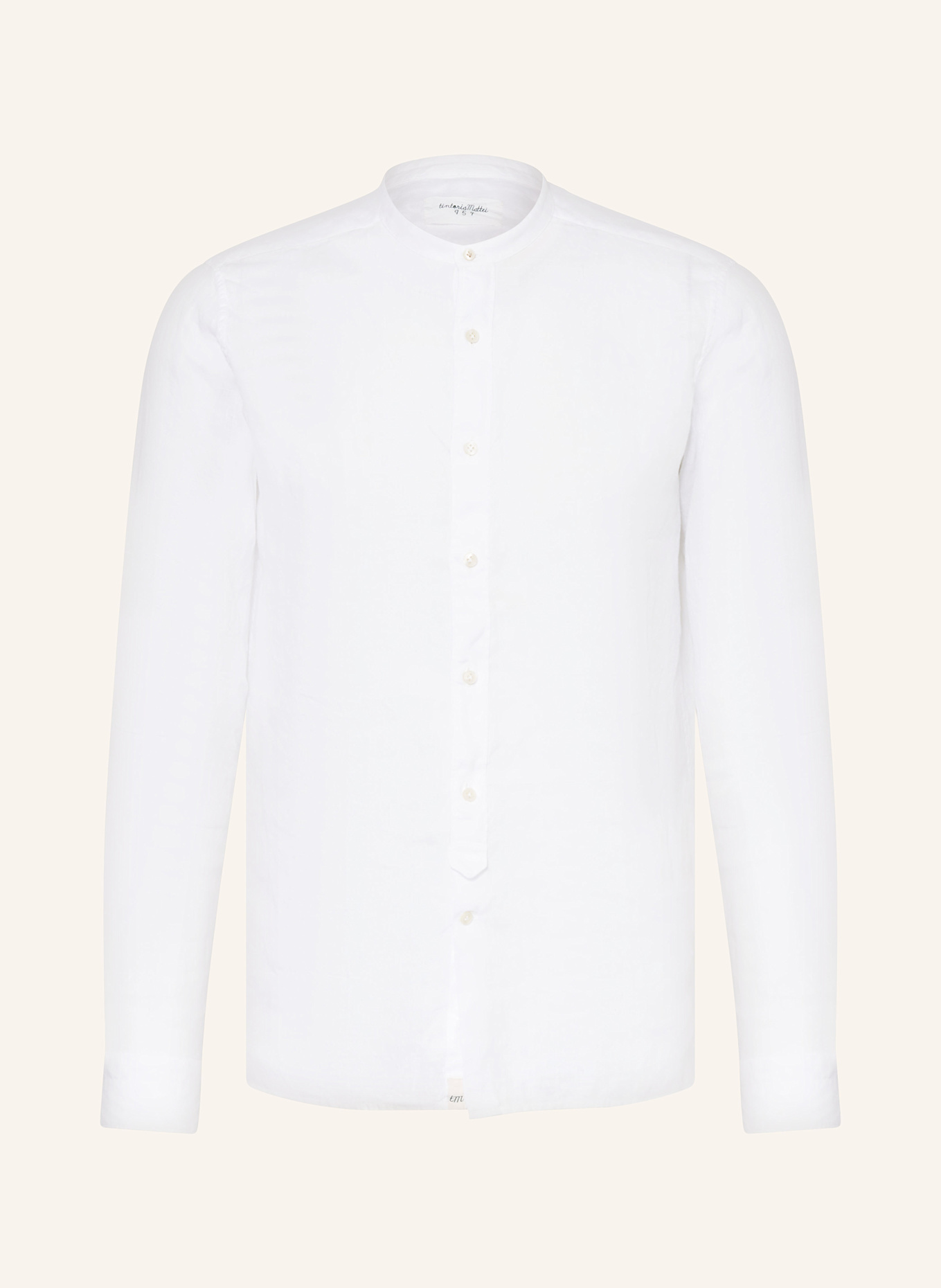 Приталенная льняная рубашка с воротником-стойкой Tintoria Mattei, белый
Приталенная льняная рубашка с воротником-стойкой Tintoria Mattei, белый