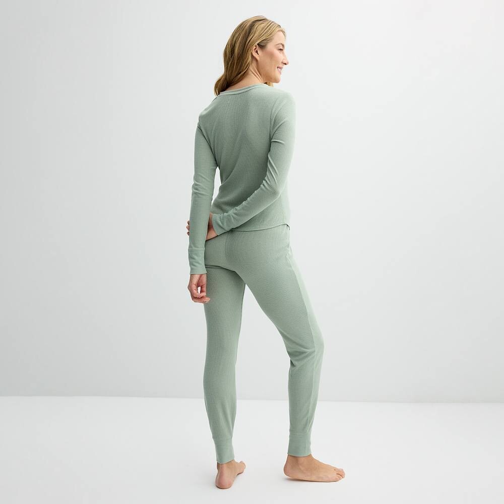 Женский комплект Sonoma Goods For Life из 2 предметов: термопижамный верх и пижамные штаны, цвет Plaid Check Green 
Женский комплект Sonoma Goods For Life из 2 предметов: термопижамный верх и пижамные штаны, цвет Plaid Check Green